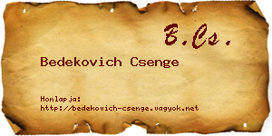 Bedekovich Csenge névjegykártya